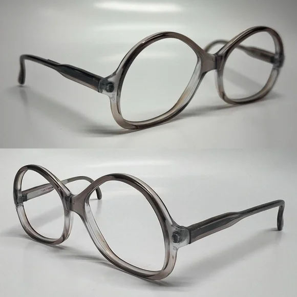 Vintage B&L BAUSCH & LOMB USA 54-16 Gray Oversized Women’s Eyeglasses 1970’s